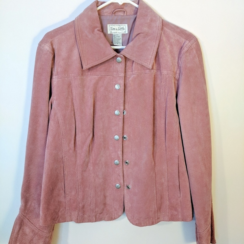 Live Little Blush Suede SNAP Jacket MEDIUM